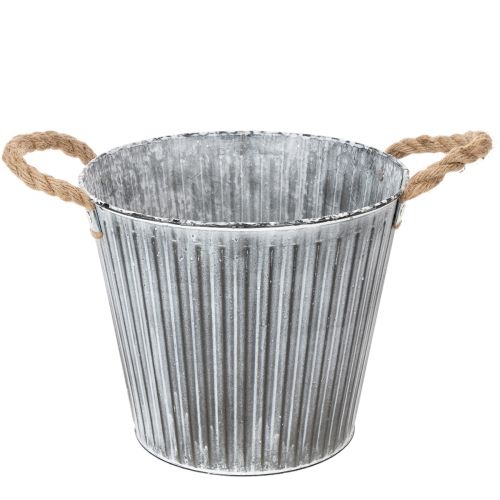 gjenstander Blomsterpotte, dekorativ potte med håndtak, metallpotte for planting Ø25,5 cm