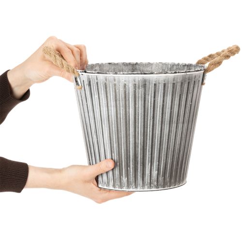 gjenstander Blomsterpotte, dekorativ potte med håndtak, metallpotte for planting Ø25,5 cm