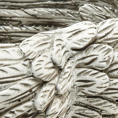 Floristik24 Plante hjertefjær støpestein hjerte grå hvit 13×12×6cm 2stk