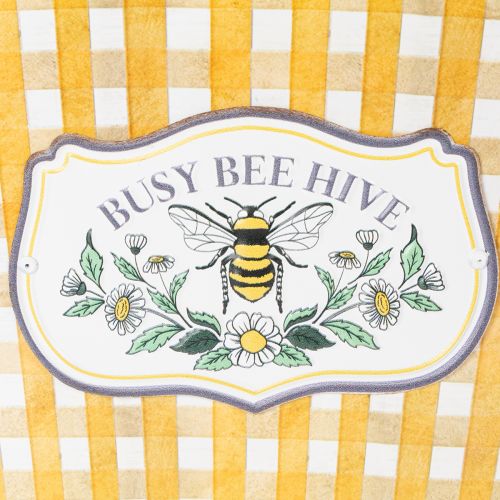 gjenstander Oval blomsterpotte med biedesign, rutete mønster, sommerdekorasjon, blomsterpotte, 38 × 24 × 29 cm