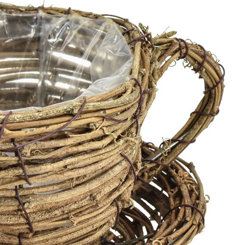 gjenstander Plantekopp med tallerken blomsterpotte ranke naturlig Ø19cm H9cm