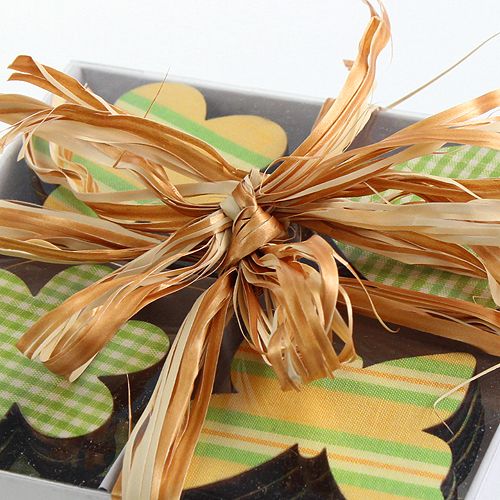 Floristik24 Raffia bånd tofarget gullkrem 200m