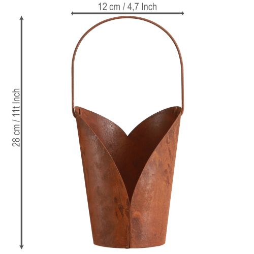 gjenstander Dekorativt hjerte i rustent metall med håndtak til oppheng, 12 x 15,5 cm, 2 stk.