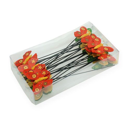 Floristik24 Fargerike sommerfugler på pinne 7cm 24stk