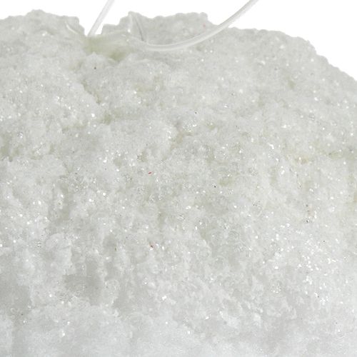 Floristik24 Snøball med glitter, hvit 14cm