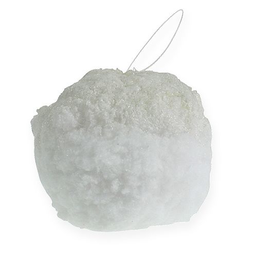 Floristik24 Snøball med glitter, hvit Ø20cm