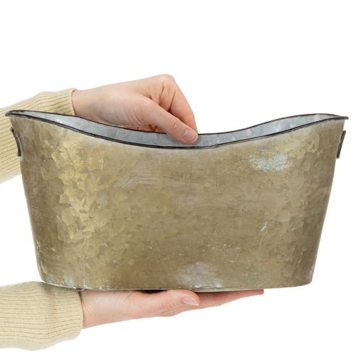 gjenstander Sett med blomsterpotter og -kar, kobberfarget/hvit, L32,5 cm/36,5 cm/41,5 cm