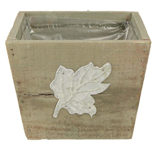 gjenstander Shabby Chic Treplantekasse Grå 11×14,5×14cm