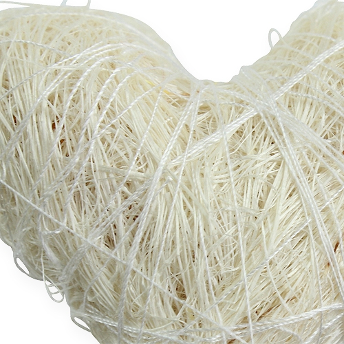 Floristik24 Sisal hjerte på pinne 6cm hvit 36stk