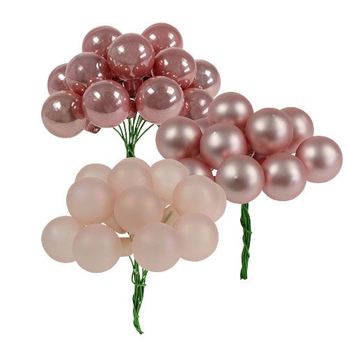 Floristik24 Speilbær rosa blanding Ø20mm 140p