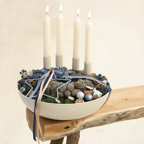 Floristik24 Metalllysestake på stang, beige, H11 cm, 4 stk.