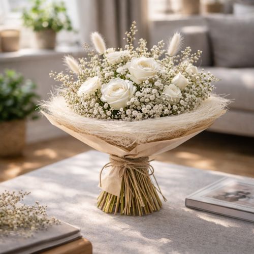 gjenstander Bukettmansjett - elegant tilbehør for perfekt blomsterdekorering - 20 cm, 8 deler