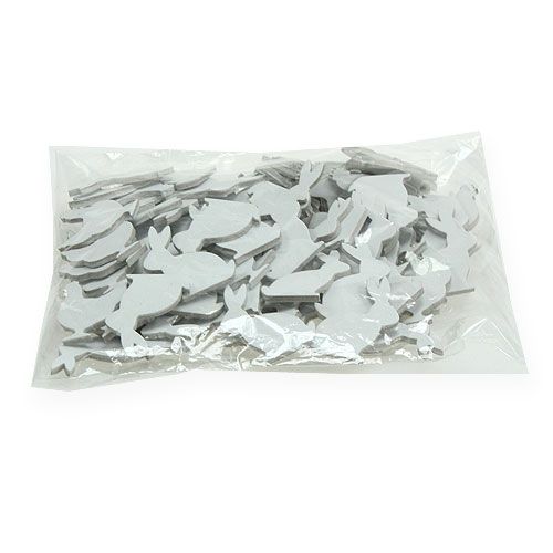 Floristik24 Dryss dekorasjon påskekylling, kaninhvit 4cm 96p