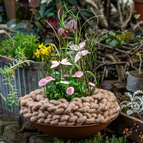 Floristik24 Stylo-snor tovet saueull brun 10mm 15m