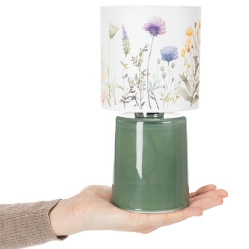 gjenstander LED-bordlampe med blomstermønster for stilig stuebelysning, 23 cm