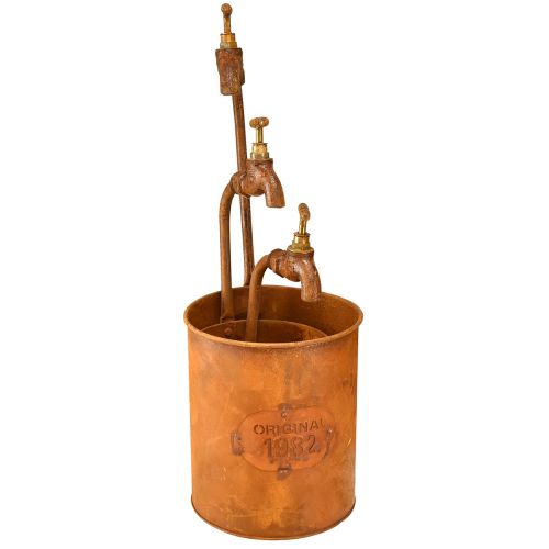 Plantekar patina dekorativt metall med kran H25/37/43cm sett med 3 stk | Floristik24.no