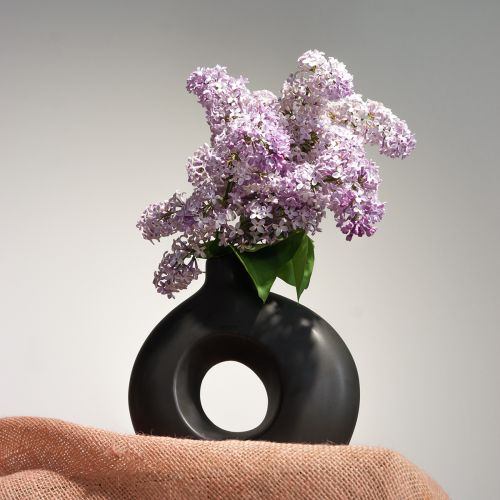 Floristik24 Vase Moderne Keramikk Svart Moderne Oval 21×7×20cm
