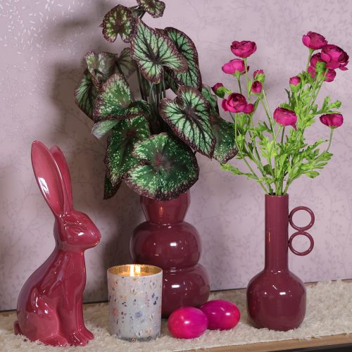 gjenstander Moderne, kunstnerisk vase med lang hals og runde håndtak for stilig interiør, 24 cm