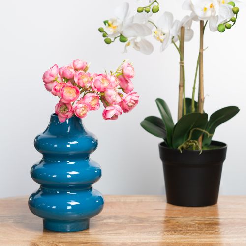 gjenstander Vase, hjemmetilbehør med bølgeformet overflate for en moderne atmosfære, 23 cm