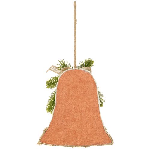 gjenstander Rustikk veggdekorasjon med juleklokker, jutegrangrener og kongler