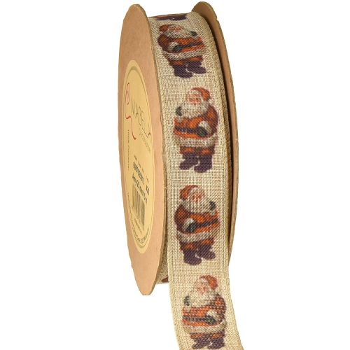 gjenstander Julebånd rustikt bånd julenissen 25mm 15m