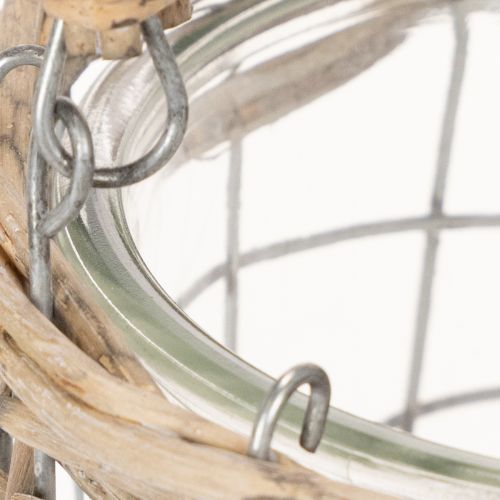 Hengende lykt, glass, metall, pil, Ø14,5 cm, 2 stk. | Floristik24.no