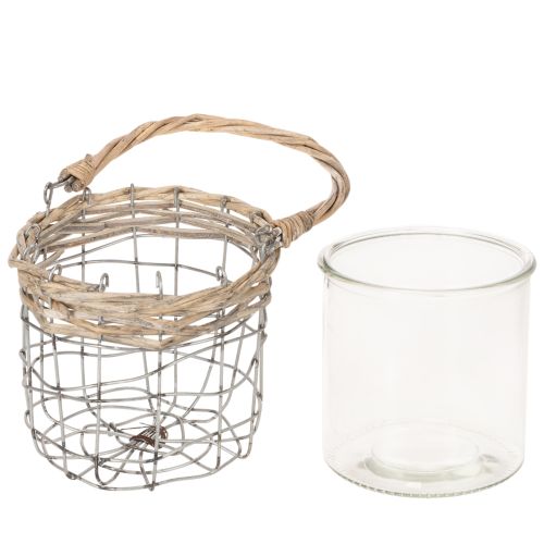 Hengende lykt, glass, metall, pil, Ø14,5 cm, 2 stk. | Floristik24.no