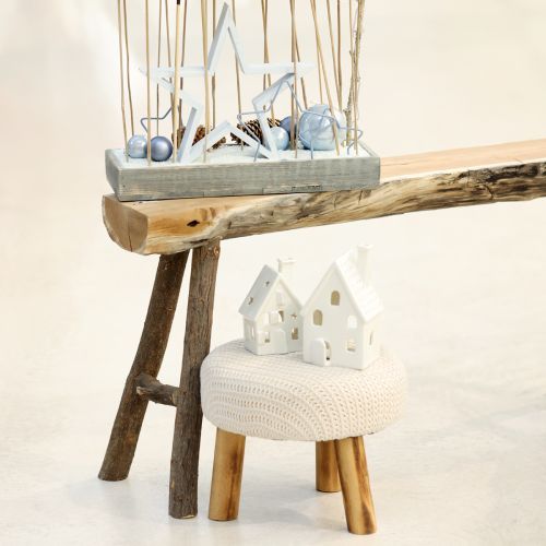 gjenstander Lanternehus keramisk borddekorasjon advent hvit H18cm