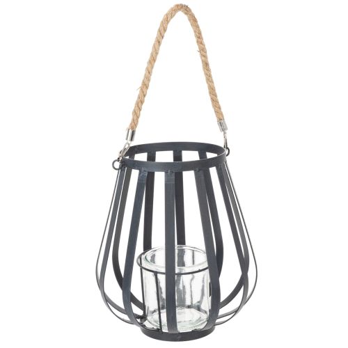 Floristik24 Metalllykt med glass, antrasitt, Ø23 cm, H27 cm
