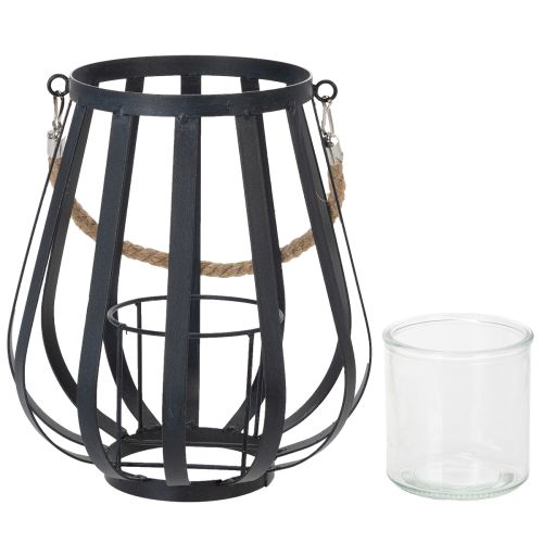 gjenstander Metalllykt med glass, antrasitt, Ø23 cm, H27 cm