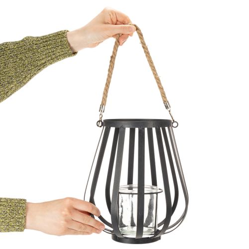 gjenstander Metalllykt med glass, antrasitt, Ø23 cm, H27 cm