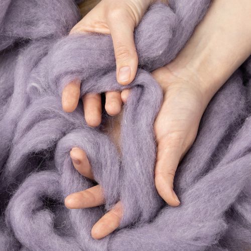 gjenstander Ulsnor, lys lilla ullbånd, 10 m dekorativ ull til blomsterdekorasjon og håndverk