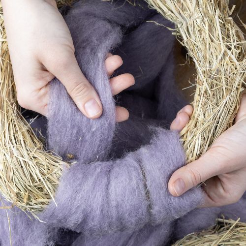 gjenstander Ulsnor, lys lilla ullbånd, 10 m dekorativ ull til blomsterdekorasjon og håndverk