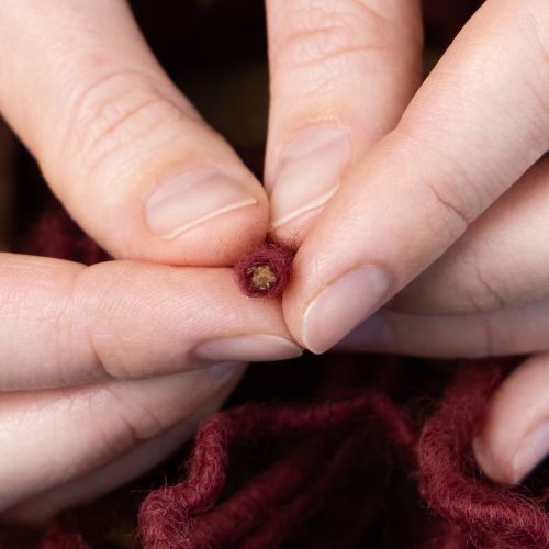 gjenstander Veketråd, ullsnor, Bordeaux, 55 m snor, blomsterdekorasjon, håndverk, DIY