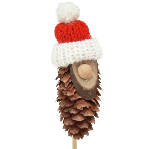 gjenstander Kongle nisse med lue blomsterplugg nisse 8cm 12 stk