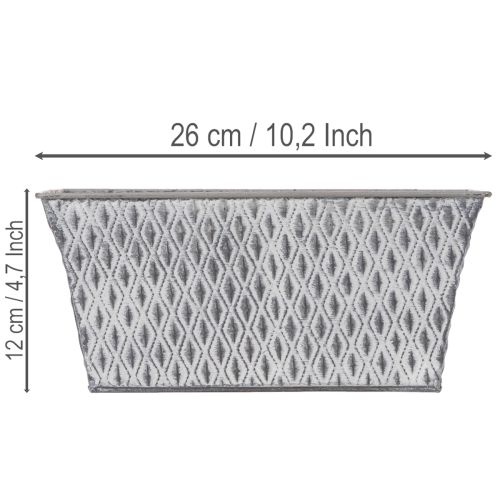 Sinkskål med diamantmønster, 26 cm x 15,5 cm | Floristik24.no