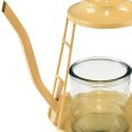 Floristik24 Telysholder glass lanterne tekanne oransje Ø13cm 22cm