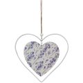 Floristik24 Dekorative hjerter for oppheng av hvit syrin 18,5×17cm 4stk