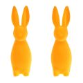 Floristik24 Påskeharer oransje flokket påskepynt kaniner 8x10x29cm 2stk