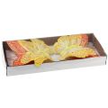 Floristik24 Dekorative sommerfugler på trådfjær oransje gul 7×11cm 12stk