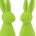 Floristik24 Kaniner flokket eplegrønn bordpynt påske 8×10×29cm 2stk