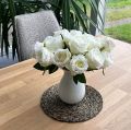 Kunstige roser i en haug hvit 30cm 8 stk | Floristik24.no