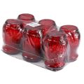 Floristik24 Gravlys glass glass hjerte rødt minnelys B8cm H16,5cm 6stk