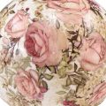 Floristik24 Keramikkkule med rosemotiv keramisk dekorativt fajanse 12cm