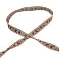 Floristik24 Gavebånd hjerter dekorativt bånd beige rød 15mm 15m