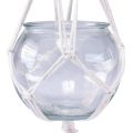 Floristik24 Makrame hengende kurv glass dekorativ vase rund Ø13,5cm