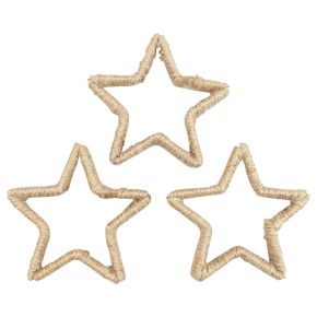 Floristik24 Adventsdekorasjon Julepynt stjerne dekorativ stjernejute 13,5cm 6stk