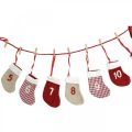 Floristik24 Adventskalender å fylle julekalender sokker røde 2m