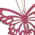 Anheng sommerfugl deco metall rosa rosa 8,5x9,5cm 6stk