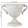 Antikk trofé med håndtak metalldekor vintage grå hvit H18cm | Floristik24.no